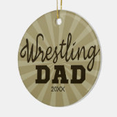 Décoration En Céramique Lutte personnalisée Papa Ornament de Noël (Gauche)