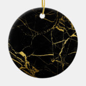 Décoration En Céramique Luxe Black and Gold Marble (Devant)