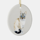 Décoration En Céramique Lynx Point Siamese Chat Personnalisé Noël (Droite)
