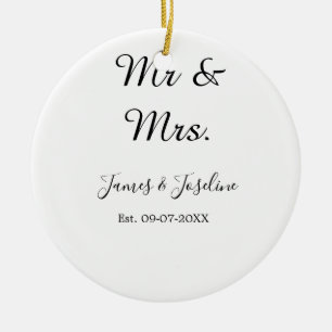 Décoration En Céramique M. et Mme ajoutent le nom est. Date année couple m