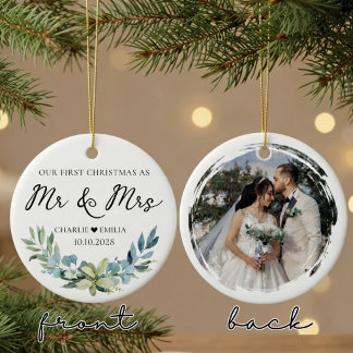 Décoration En Céramique M. et Mme | | Photo personnalisée de Noël pour jeu