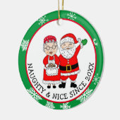 Décoration En Céramique M. et Mme Santa Claus Noël personnalisé (Gauche)