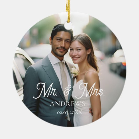 Décoration En Céramique M. & Mme ! Élégant, Simpel, Photo (Dos)