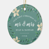 Décoration En Céramique M. & Mme | Première photo de Noël mariée (Gauche)