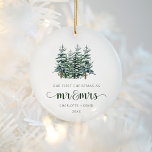 Décoration En Céramique M. &Mme Winter Forest Aquarelle Noël<br><div class="desc">M&Mme Winter Forest Aquarelle Ornement en céramique de Noël</div>