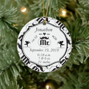 Décoration En Céramique M. Mustache Lil Man Baby Boy Statistiques