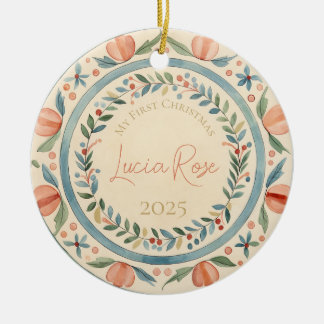 Décoration En Céramique Ma première aquarelle Vintage de Noël peinte #2