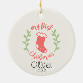 Décoration En Céramique Ma première photo de bébé de Noël (Dos)