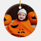 Décoration En Céramique Ma première photo Halloween Citrouille mignon pers (Dos)