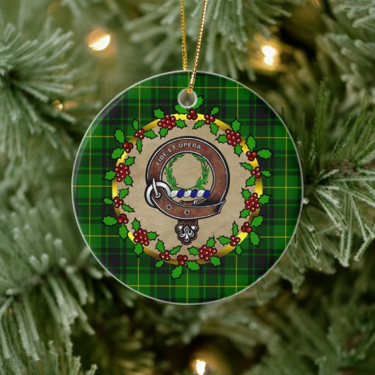 Décoration En Céramique MacArthur Badge & Tartan Noël personnalisé (Arbre)