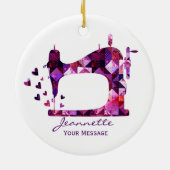 Décoration En Céramique Machine à coudre de surface à écailles violettes (Dos)