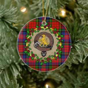 Décoration En Céramique MacPherson Badge & Tartan Noël personnalisé