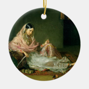 Décoration En Céramique Madame musulmane Reclining, 1789 (huile sur la