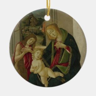 DÉCORATION EN CÉRAMIQUE MADONNA ET ENFANT