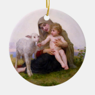 Décoration En Céramique Madonna et l'enfant avec l'ornement de Noël de l'