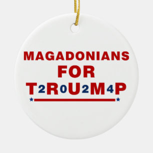 Décoration En Céramique Magadoniens pour Trump 2024 Red Blue Star
