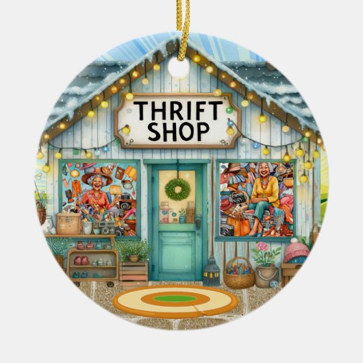 DÉCORATION EN CÉRAMIQUE MAGASIN À REMORQUES (Devant)