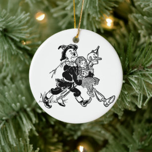 Décoration En Céramique Mage de l'Oz vintage Dorothy dormant avec des pavo