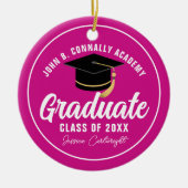 Décoration En Céramique Magenta Pink Graduate Custom Graduate Noël (Devant)