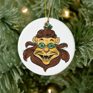 Décoration En Céramique Magicien vintage de Oz, Lion portant des lunettes 