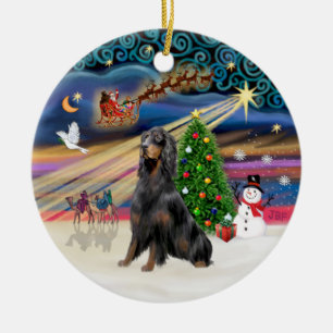 Décoration En Céramique Magie de Noël - Gordon Setter