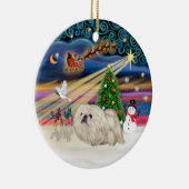 Décoration En Céramique Magie de Noël - Pekingese (blanc) (Droite)