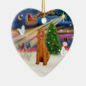 Décoration En Céramique Magie de Noël - Poodle (abricot standard) (Droite)