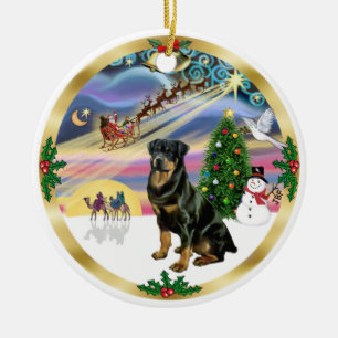 Décoration En Céramique Magie de Noël - Rottweiler 3