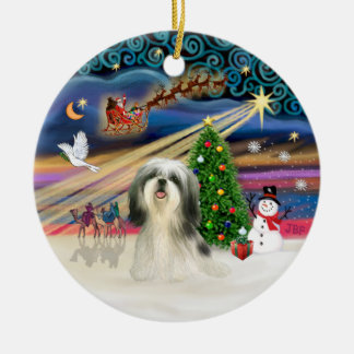 Décoration En Céramique Magie de Noël - Shih Tzu 3