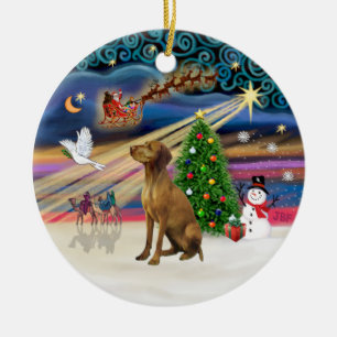 Décoration En Céramique Magie de Noël - Vizsla #2