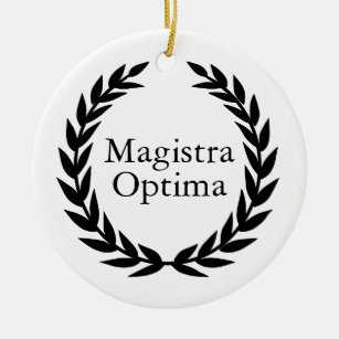 Décoration En Céramique Magistra Optima Enseignant Latin