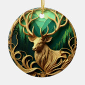 Décoration En Céramique Magnifique buck regardant dans une forêt sereine (Devant)