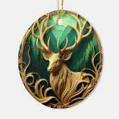 Décoration En Céramique Magnifique buck regardant dans une forêt sereine (Gauche)