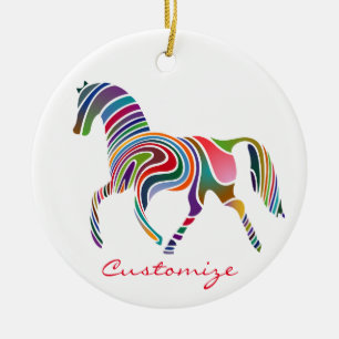 Décoration En Céramique Magnifique Rainbow Color Horse Thunder_Cove