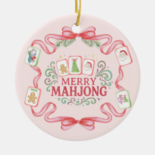 Décoration En Céramique Mahjong joyeux Noël