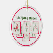 Décoration En Céramique Mahjong Queen Mahjong Christmas Bam Tiles (Droite)