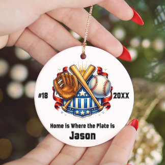 Décoration En Céramique Maillot de baseball personnalisé avec nom et numér