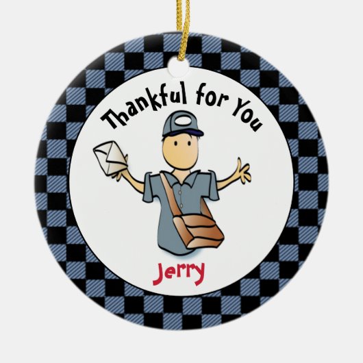 Décoration En Céramique Mailman Merci Gift - Postal Worker Keepsaké (Devant)