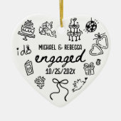 Décoration En Céramique Main fantaisiste tiré Fiançailles Noël (Devant)