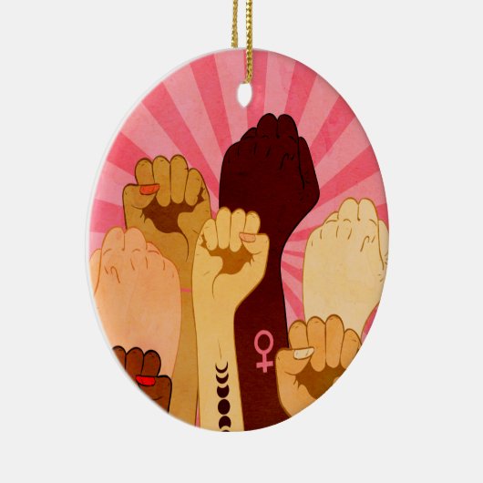 Décoration En Céramique Main féminine avec poing levé (Droite)