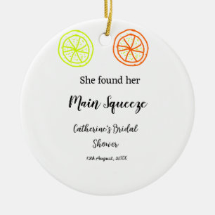 Décoration En Céramique Main Squeeze citron citrus enterrement de vie de j