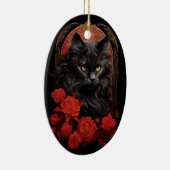 Décoration En Céramique Maine Coon chat avec fleurs (Droite)