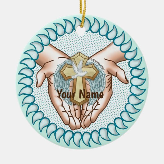 Décoration En Céramique Mains du Saint-Esprit chrétien (Devant)