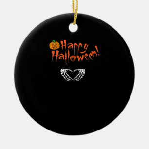 Décoration En Céramique Mains éffrayantes de squelette. Joyeux Halloween.