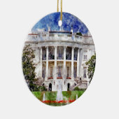 Décoration En Céramique Maison Blanche à Washington DC en aquarelle (Droite)