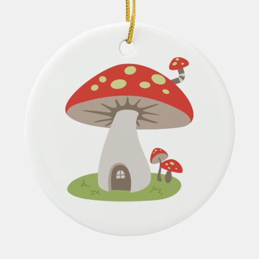 Décoration En Céramique Maison de champignons (Devant)