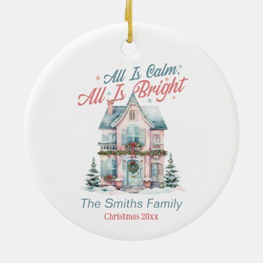 Décoration En Céramique Maison de Noël mignonne (Dos)