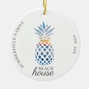 Décoration En Céramique Maison de vacances de famille d'ananas mignon bord