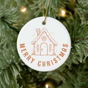 Décoration En Céramique Maison en pain d'épice fantaisiste Joyeux Noël