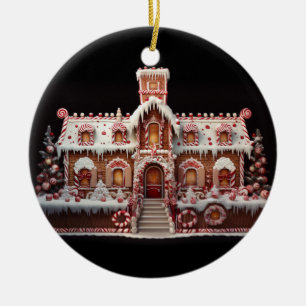Décoration En Céramique Maison en pain d'épices Imaginaire avec bonbons 2